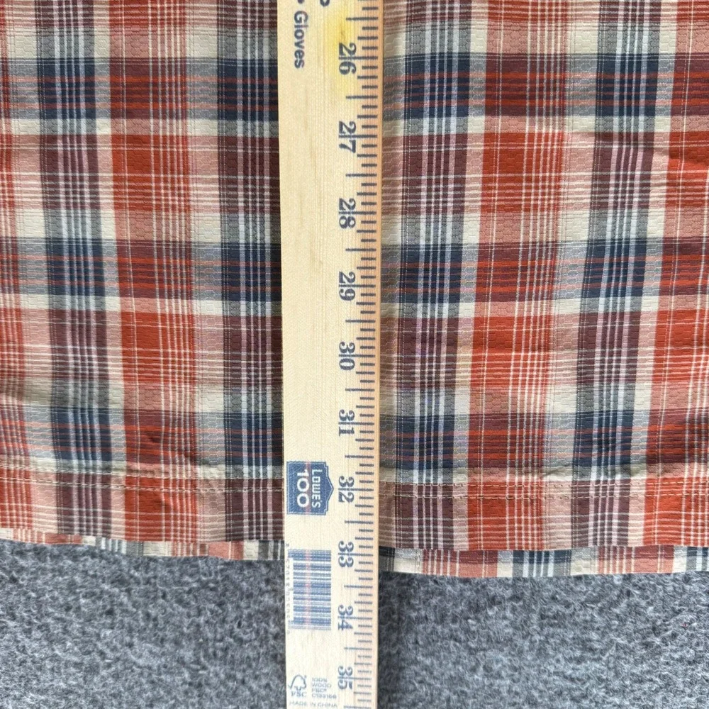 Croft & Barrow Mens XXLT Orange Plaid Quick Dry Short Sleeve Button Down Shirt